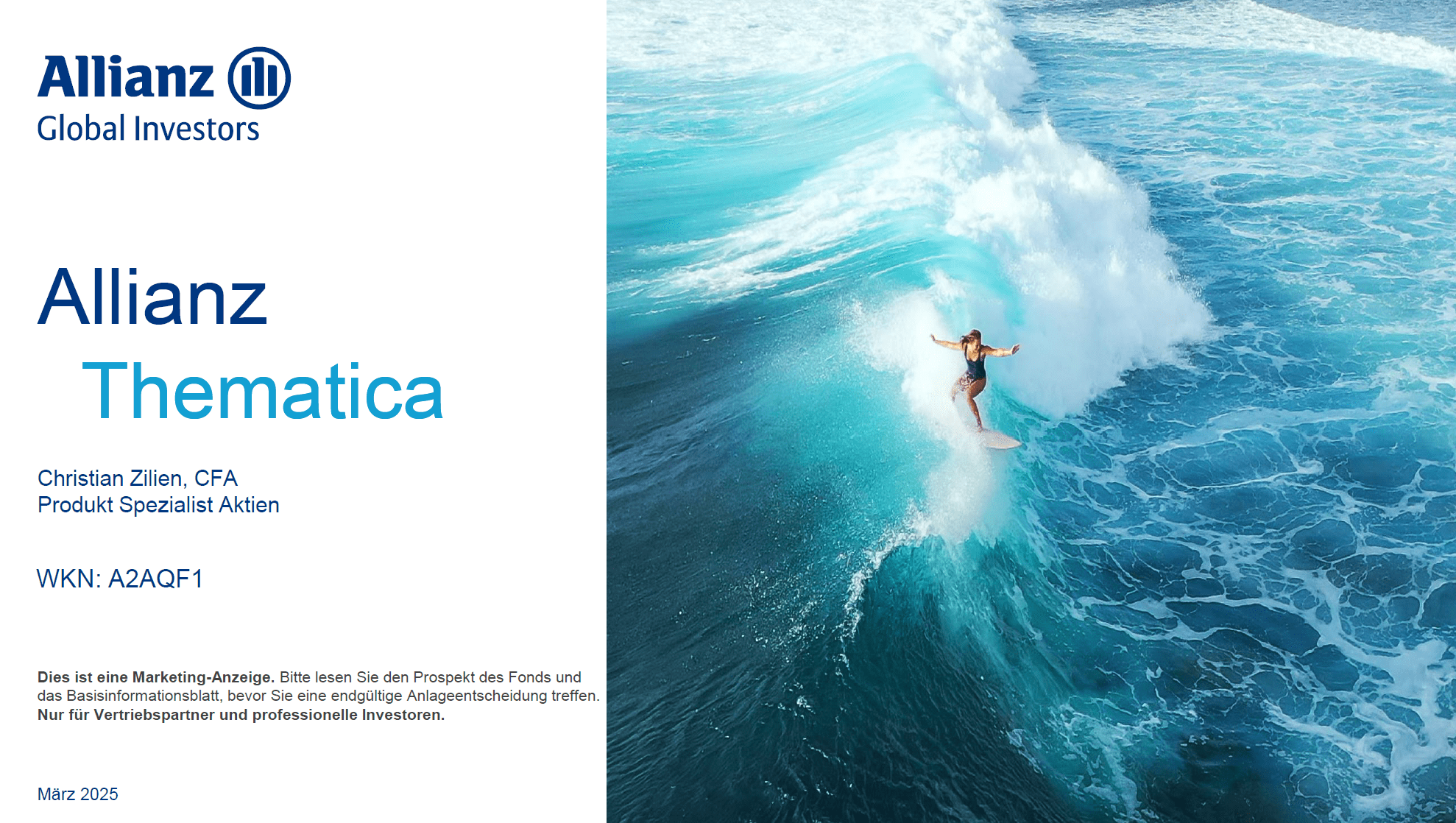Allianz Thematica video teaser, women surfing of the waves